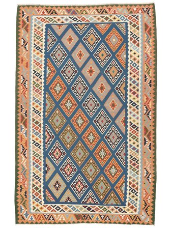 Oriental Kilim Qashqai Rug 164X256 Dark Blue/Orange Persia