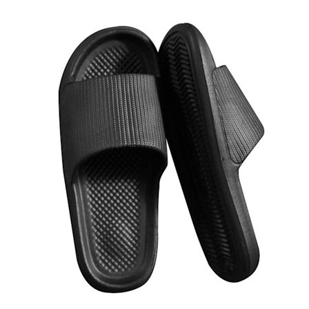 Baderomssko Anti-Skli Myk Tykk såle Integrert Lettvekt Hjemmesko Svart 40 41 (25cm/9.8in)