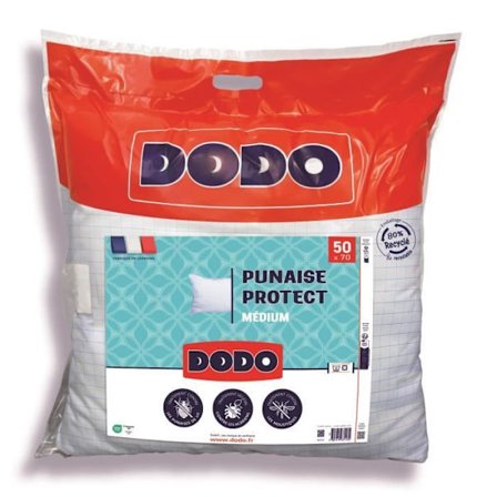 DODO medium kudde 50x70 cm - Anti-bugg, anti-kvalsterskydd - 550 gr - Vit - Made in France
