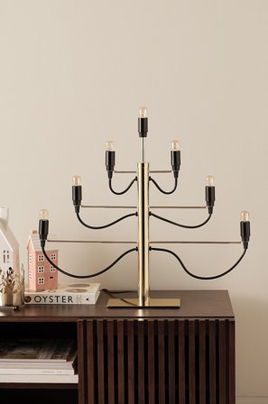 Star Trading - Ljusstake Milano med 7 ljuskällor - Mässing - Adventsljusstakar - Från Homeroom