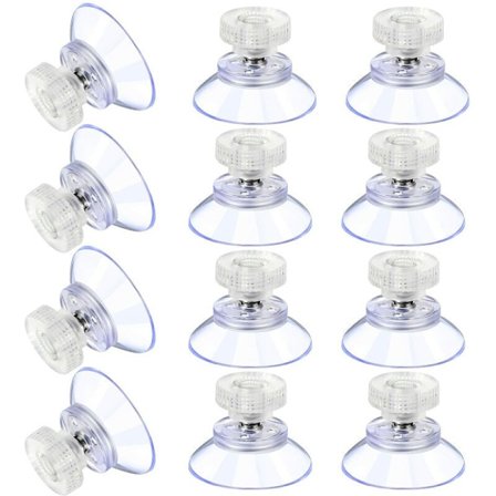 12 store sugekopper i plast, gennemsigtige sugekopper, anti-kollisionssugekop i gummi, metalsugekop, stærk gennemsigtig PVC-erstatning