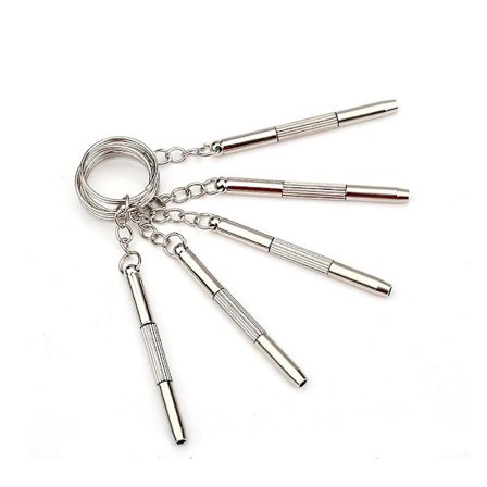 Silmälasien ruuvimeisseli, 3-in-1-miniruuvimeisseliavain, silmälaseille, aurinkolaseille, kelloille, 5 kpl