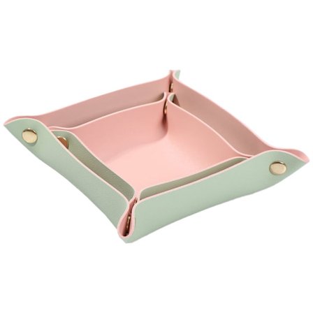 2 läderentré nycklar minimalistisk förvaringsbricka, skrivbord