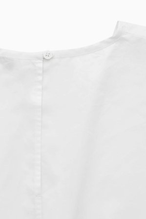 COS Women's Blusa Con Mangas Abullonadas Y Cinturón in Blanco