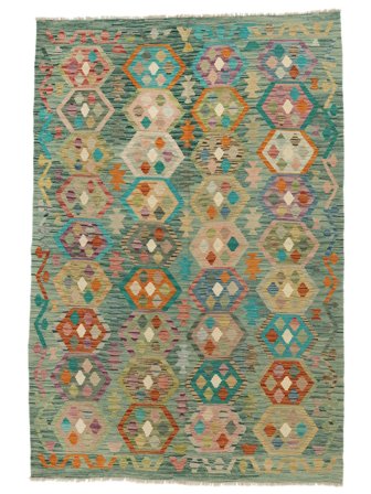 Alfombra Oriental Kilim Afghan Old Style 172X254 Verde Oscuro/Verde (Lana, Afganistán)