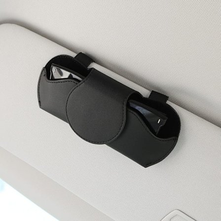 1 stk. Brilleholder til solskjerm i bil, skinnbrilleetui til bil, magnetisk G