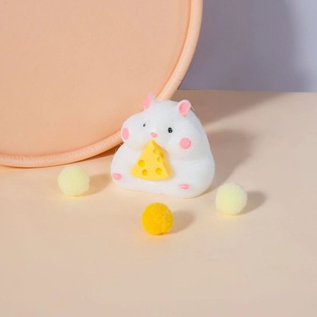 Handmade Taba Squishy Little Hamster Silicone Squeeze Toy for Stress Relief Cute Hamster Toy Gifts