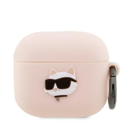 Karl Lagerfeld KLA3RUNCHP AirPods 3-skydd rosa/rosa Silikon Choupette Head 3D