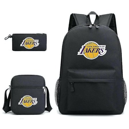 3 stk/sett Basketballstjerne Skolesekk Laget av L.A. Lakers Skolesekk Ryggsekk med Pennal Messenger Bag