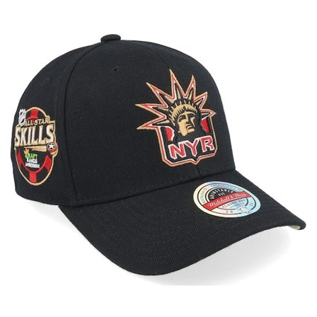 Mitchell & Ness - Hatstore Exclusive x New York Rangers Skills Draft Black A-frame Adjustable Adjustable Black Cap - NHL @ Hatstore