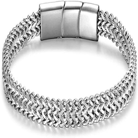 Herrearmbånd - Cubansk Kæde Magnetisk Lås Rustfrit Stål