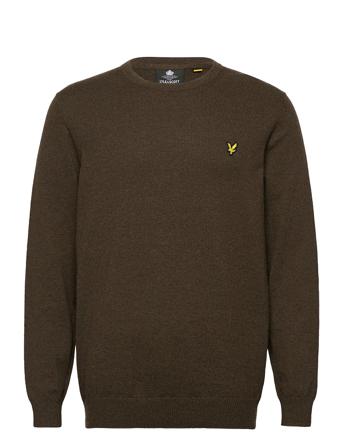 Cotton Merino Crew Jumper Strikkegenser M. Rund Krage Brun Lyle & Scott