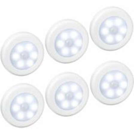 (6-pack) LED-lampor med rörelsesensor, rörelseaktiverad lampa