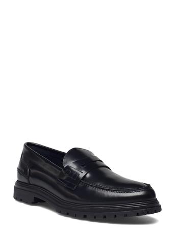 Toby Chunky Loafer Mokasiner Lave Sko Svart Les Deux