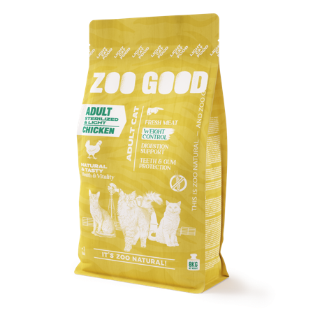 ZOO GOOD - Adult Sterilised Weight Loss/Light - Kornfri kylling 8 kg - Katt - Kattefôr & kattemat - Tørrfôr for katt - ZOO.no