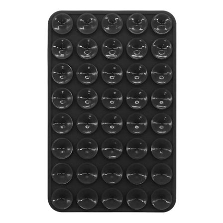 Telefonholder med dobbeltsidig silikon sugekopp, Håndfri sterk grepsholder for selfies og videoer farge: Svart_yux