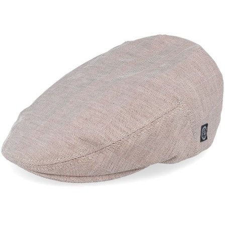 CTH Ericson - Brun flatcap Keps - Edward Linen Brown Flat Cap @ Hatstore