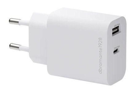dbramante1928 EU Wall Charger USB-C 25W+USB-A 18W WHT