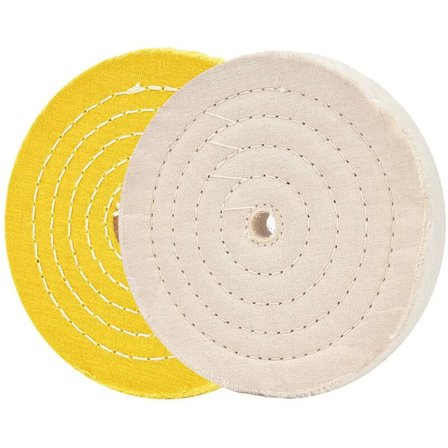 Poleringsskiver til bænk slibemaskine 6" Hvide og gule poleringsskiver til