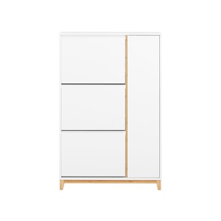 SoBuy puun väri kenkäkaappi kanssa 3 ovea 80x34x122.1cm, minimalistinen FSR189-WN