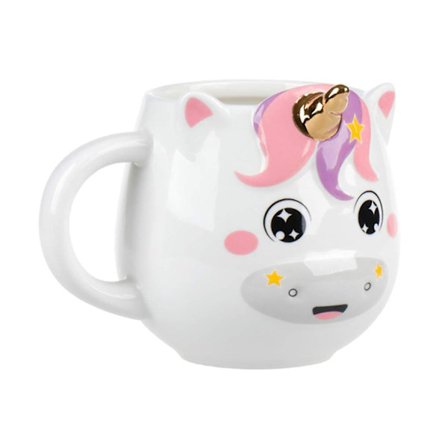 Enhjørning Kaffe Kops Cute Keramik Kop/Krus - 16 Oz (pink)