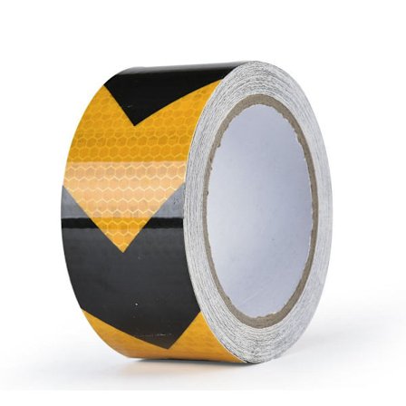45Mx5cm Refleksbånd Advarsel, Reflektor Sikkerhetstape for Pilorientering, Advarselsskilt, Høy Synlighet, Høy Intensitet, Pil i Gult og Svart