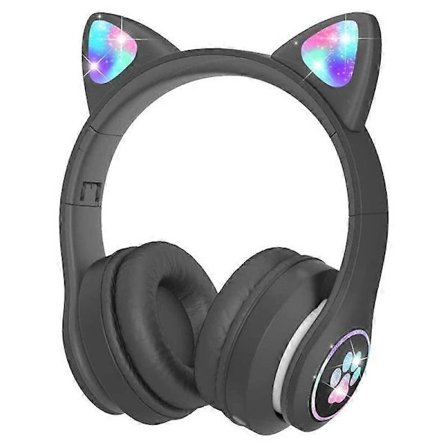 Børnehovedtelefoner med mikrofon/RGB LED-lampe, Bluetooth-hovedtelefoner til børneplade/skole/smartphone