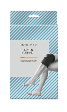 Matas Striber Neopren Knæbind Åben Patella Sort S, Medicin & Pleje, Støttebind, Knæstøtte