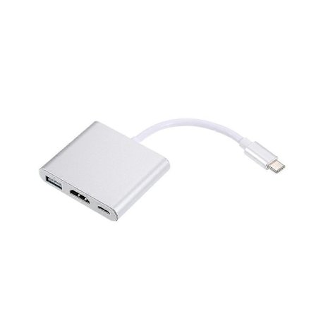 Usb 3.1 Typ-c Till Usb 3.0/ Hd/ Typ-c Hub Usb-c 3-i-1 Adapter Dongel Dock Kabel Ersättning För Macbook Pro, Dell Xps 13
