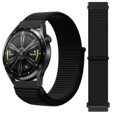 Galaxy Watch 4/5 Armbånd 20mm Nylon Velcro Black