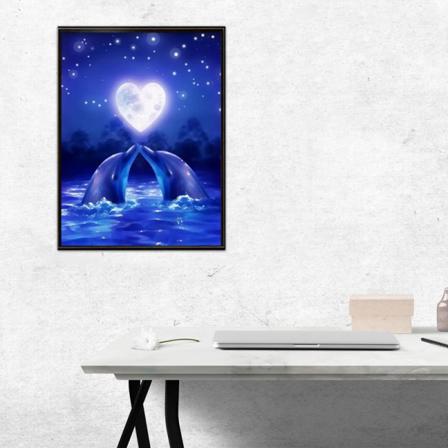 5d Dolphin Diamond Painting Full Drill Round Diamond Painting