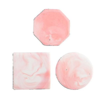3-pack Marmorerade Keramiska Underlägg för Koppar, Bordsskydd