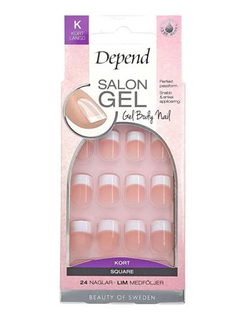 Salon Gel Rosa Kort Sq Nord Beauty Women Nails Fake Nails Nude Depend Cosmetic