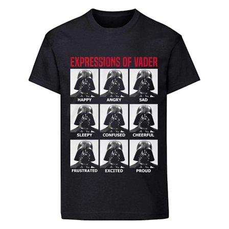 Star Wars Unisex Aikuisten Expressions Of Vader T-paita XL Svart Musta XL