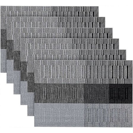 Sæt med 6 vaskbare PVC dækkeservietter, skridsikre og varmebestandige, nemme at rengøre og opbevare, 45cmx30cm