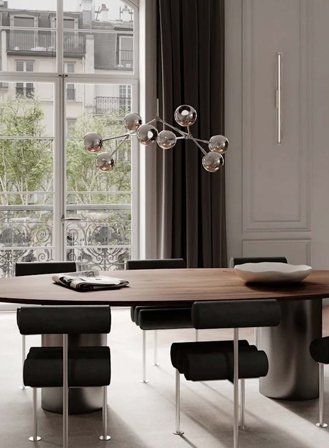 Drop mini globe taklampe L95 - krom