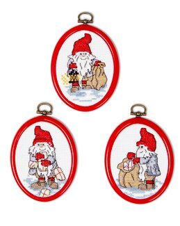 Broderikit Flexitavlor Tomtar 3-pack