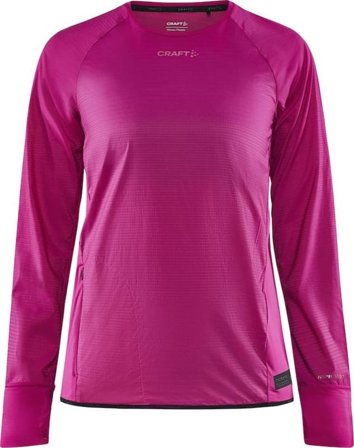 Craft Women's Pro Hypervent LS Wind Top Women long-sleeved training tops Pink XL