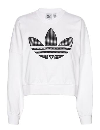 Over D Sweatshirt With Trefoil Application White Adidas Originals