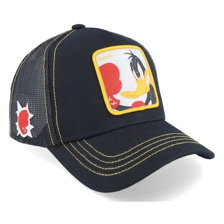 Capslab - Zwart trucker Cap - Looney Tunes Daffy Duck Black And Yellow Trucker @ Hatstore