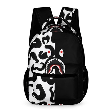Bape Shark Udendørs Anime Rygsæk til Mænd/Kvinder/Drenge/Piger Gaver Casual Dagstursrygsæk Skoletaske Bogtaske Holdbar Taske