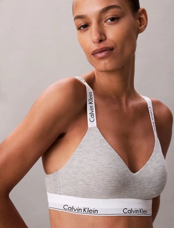 Calvin Klein Lghtly Lined Bralette - Grey - M