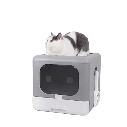 Kattekasse, foldbart design, kattegrus skovlskuffe