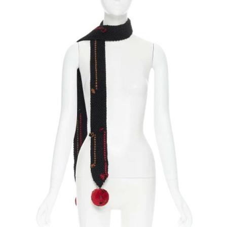 Prada Vintage, Pre-owned Wool scarves Zwart, Dames, Maat:ONE Size,wol