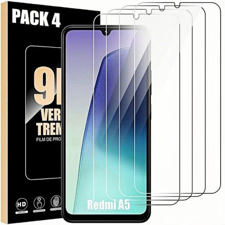 Beskyttelsesfilm i hærdet glas - Xiaomi - Redmi A5 - Pakke med 4 - Kradsikker - 9H