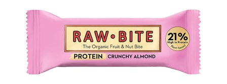 Rawbite Proteinbar Glutenfri Ø Crunchy Almond 45 g, Helse & Madvarer, Protein & Energi, Energi- Og Proteinbarer