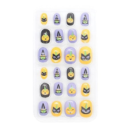 Halloween Naglar Falska Naglar Press On Med Lim För Kvinnor Och Flickor