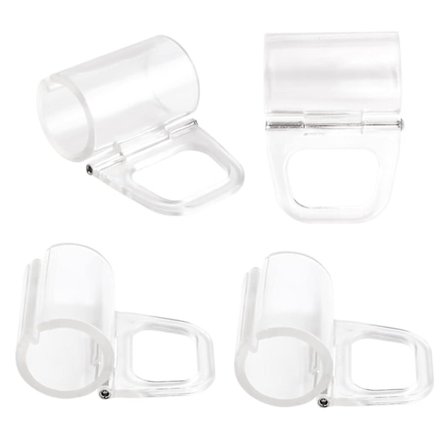 HK 4 stk trådløse rullegardinshåndtag persienner transparent håndtag passer til 20 mm stang til rullegardiner vinduespersienner_MGF