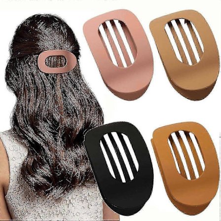 4 stk. flate hårklemmer, runde hårklyper for kvinner og jenter, fransk sterkt hold hårspenne [DB]