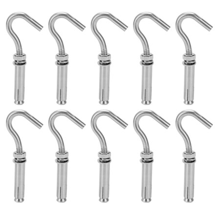 10-pak kraftige M8 ekspansionskroge 304 rustfri stålbolte til væg, beton, mursten